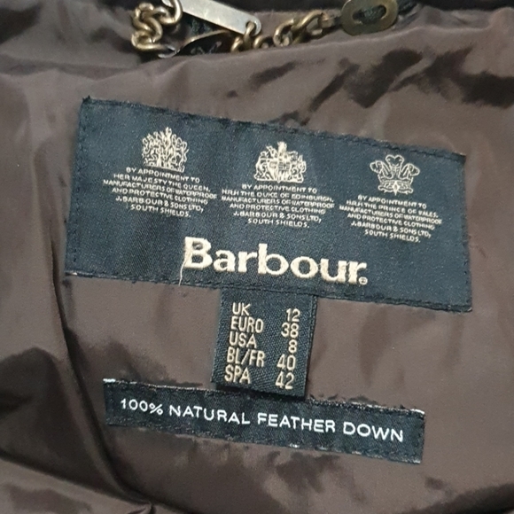 Barbour Nation Down Umber Brown Hooded Jacket - Picture 8 of 12